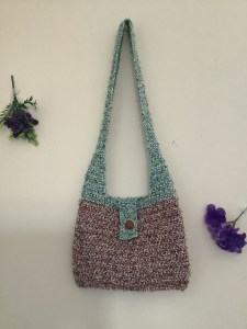 Across The Shoulder Two-toned Crocheted Handbag